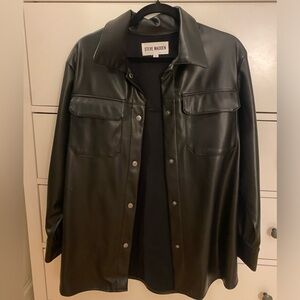 Steve Madden Faux Leather Shirt Jacket